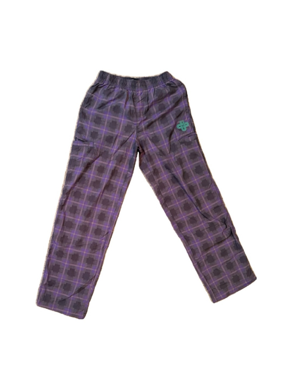 Urban Outfitters Purple Plaid Pants with Elastic Waist